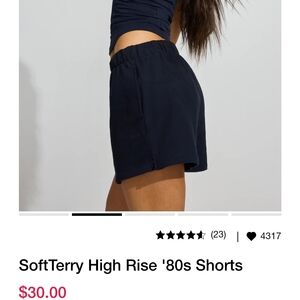 Garage High Waist Soft Terry Black Shorts